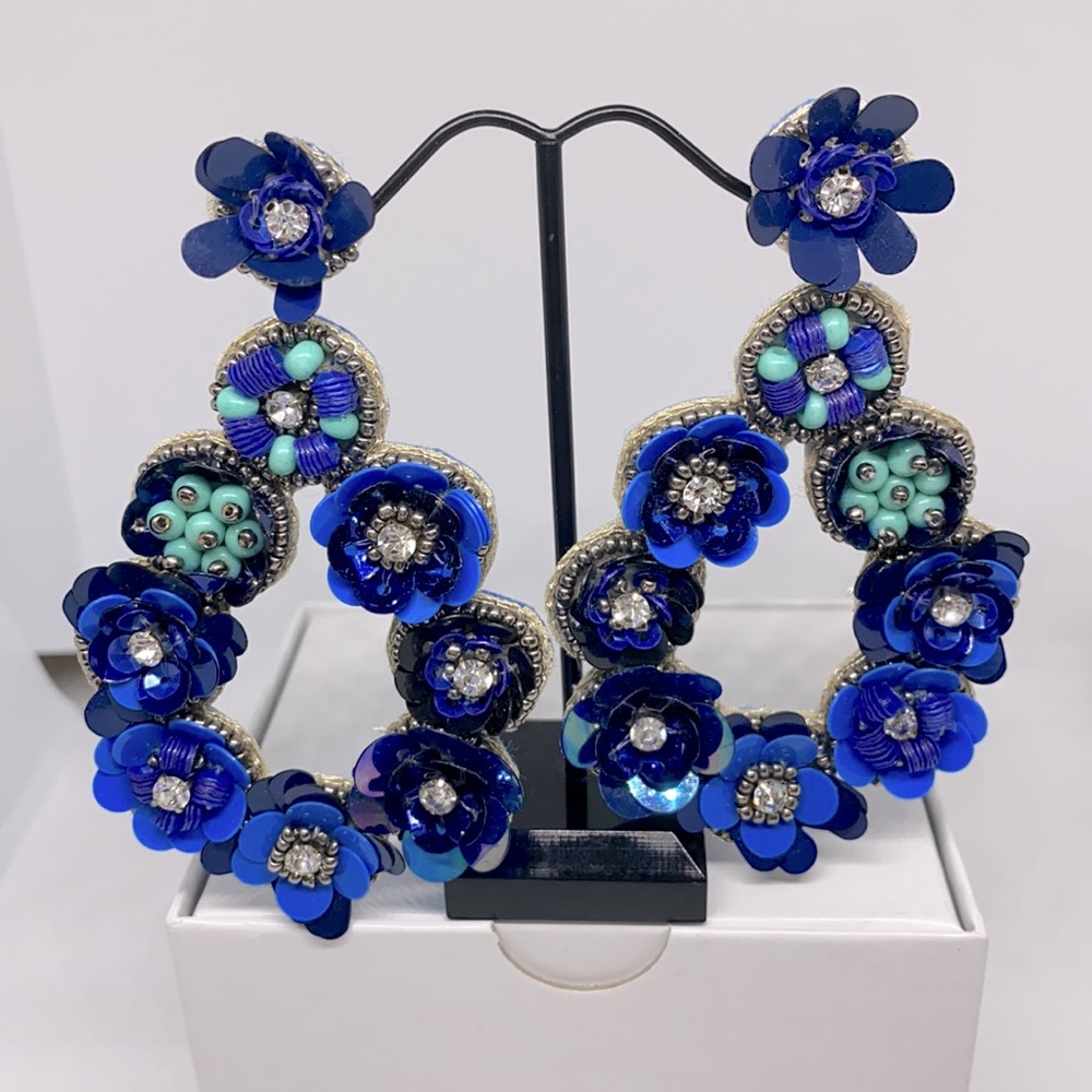 Ivy & Leo Flower Statement Earrings NWT